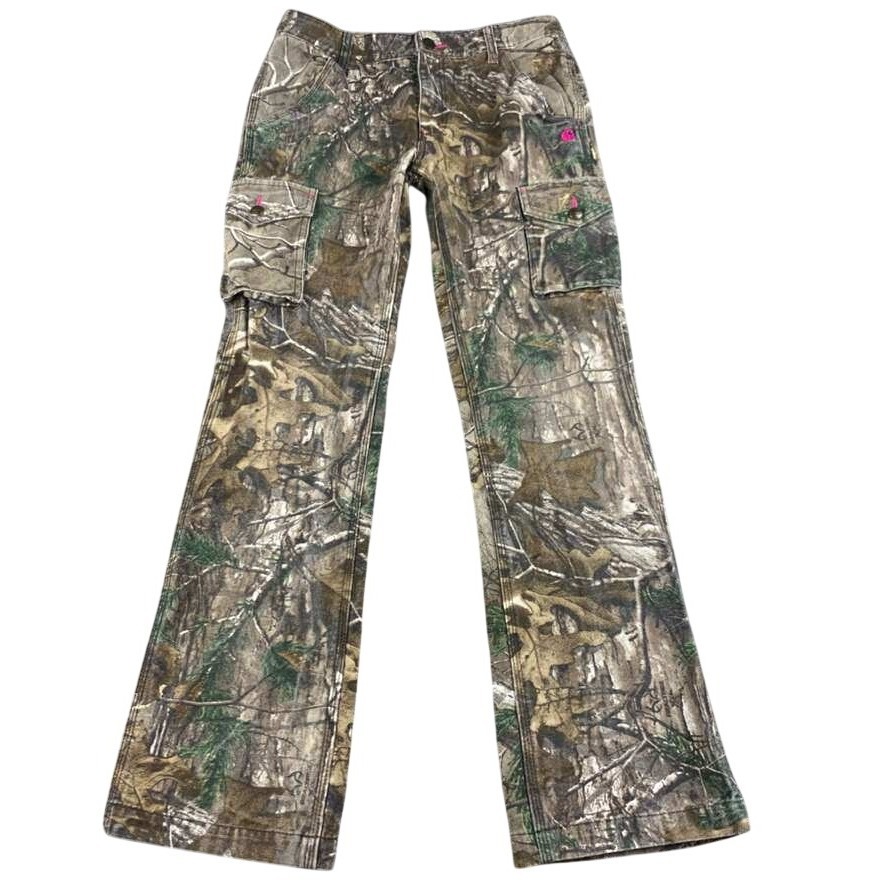 Carhartt Cargo Realtree Pants Girls 14 Camo Cargo Workwear Pink Stitching Cotton